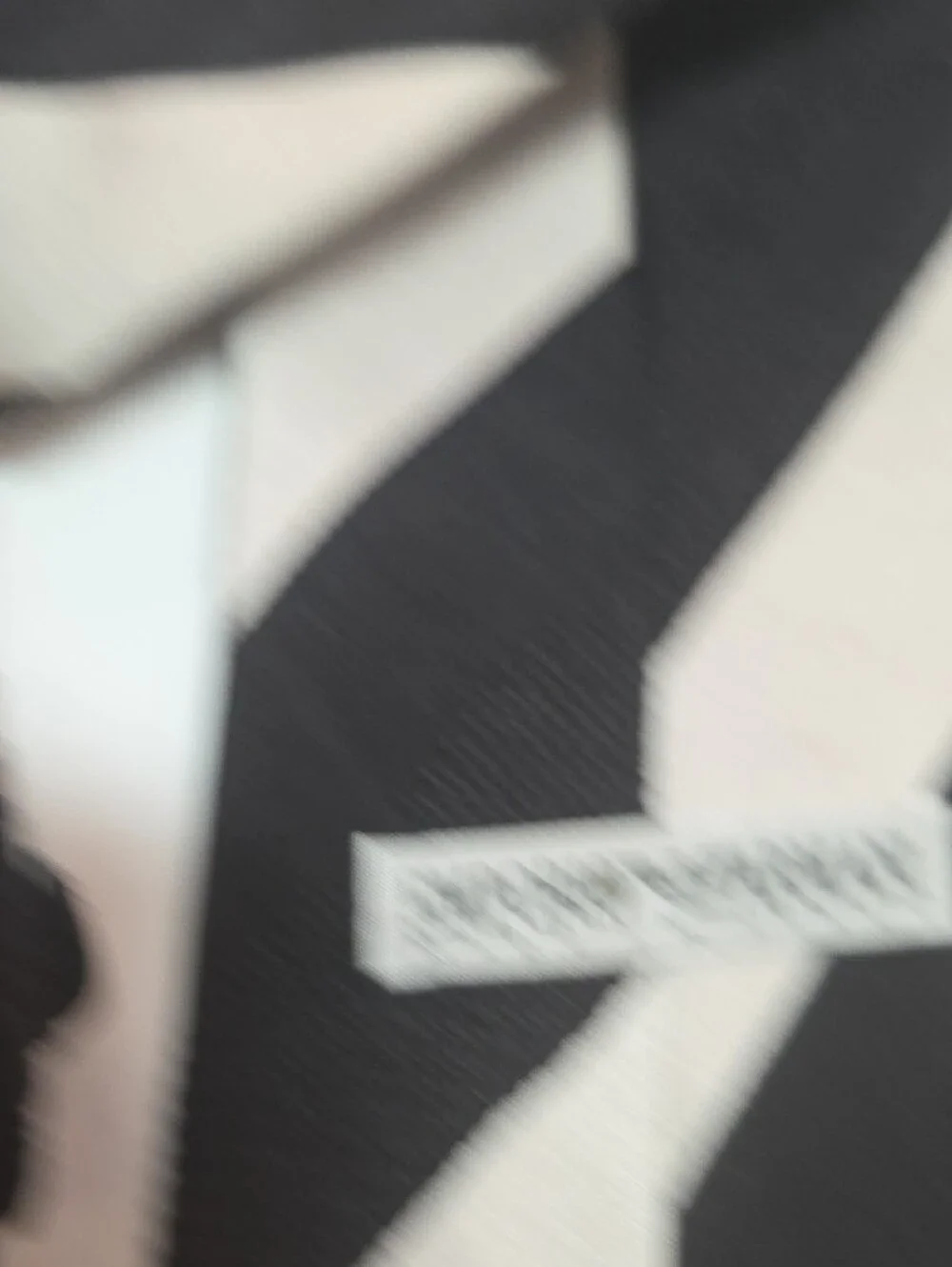 Emporio Armani Nylon/Silk Black and White Striped Patchwork VTG Tie 4.0x53